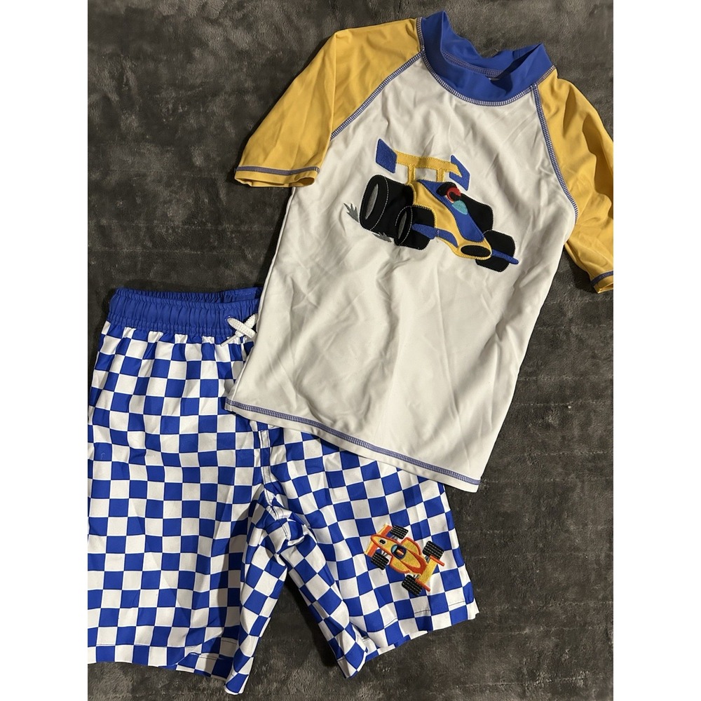 Gymboree Race car Two Piece Swim Trunks Set Size 6